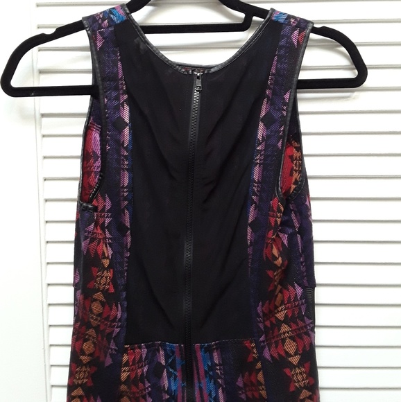 Lush Mini Dress Aztec Mesh See Trough Sides/Back M - Picture 6 of 8
